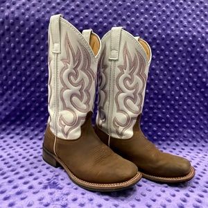 LAREDO RANCHER COWBOY BOOTS - SQUARE TOE Like New - Boys size 5 /Womens size 7